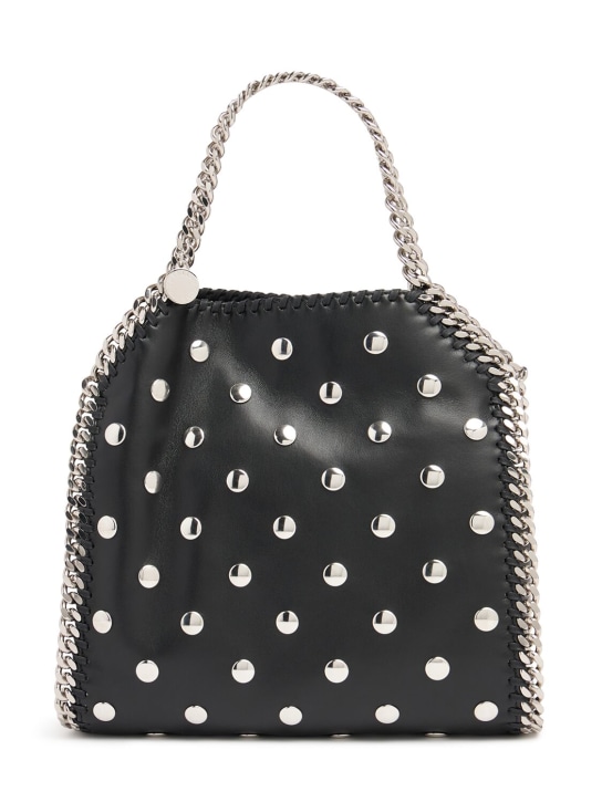 Stella McCartney: Mini Falabella studded top handle bag - Black - women_0 | Luisa Via Roma