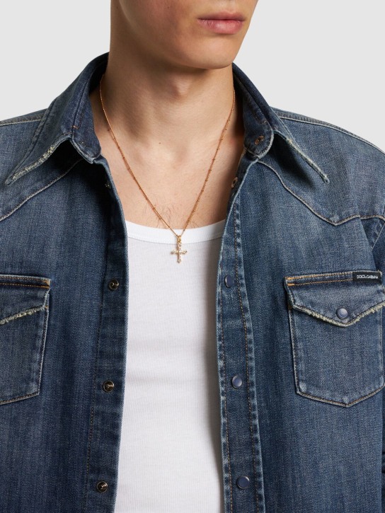 Dolce&Gabbana: Cross necklace - men_1 | Luisa Via Roma