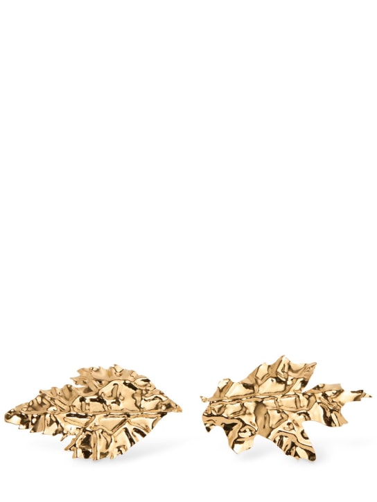 Jil Sander: EW5 4 leaf clip on earrings - Gold - women_0 | Luisa Via Roma