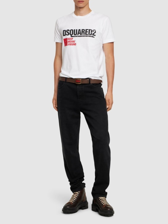 Dsquared2: Cotton jersey logo t-shirt - men_1 | Luisa Via Roma