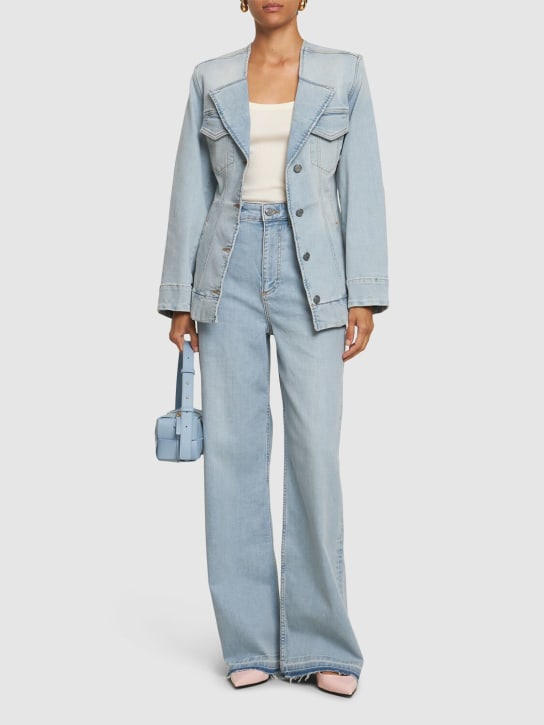 GANNI: Jean en denim teinté Andi - Bleu - women_1 | Luisa Via Roma