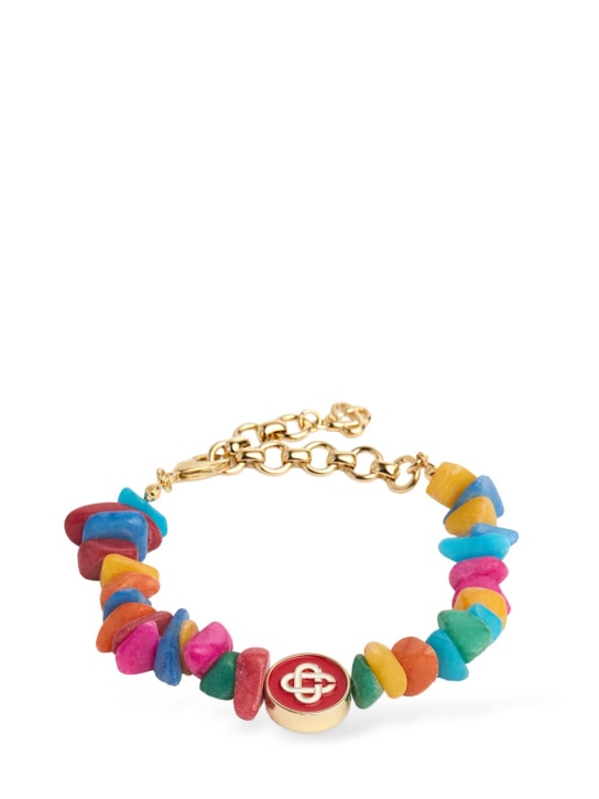 Casablanca: Bracelet Nigerian Pebble Stone Monogram - Multicolore - women_0 | Luisa Via Roma