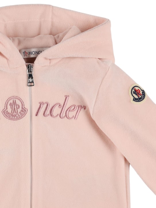 Moncler: Felpa e pantaloni in misto cotone con logo - kids-girls_1 | Luisa Via Roma