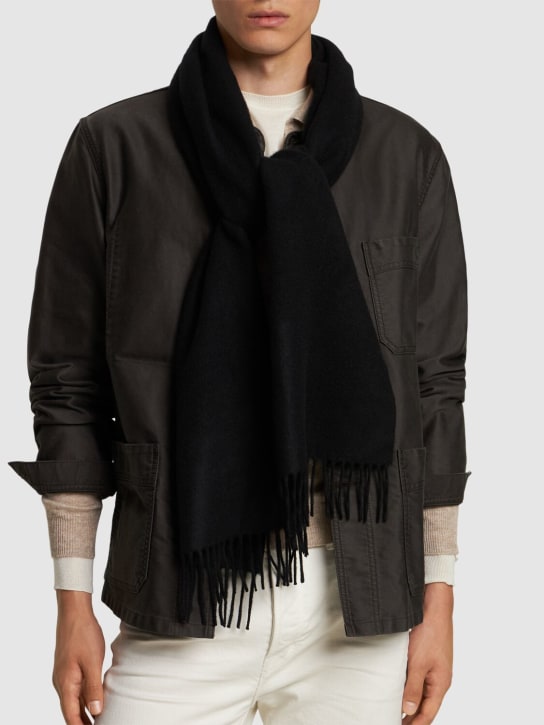 Tom Ford: Beaver Day cashmere scarf - Black - men_1 | Luisa Via Roma