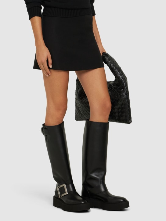 Roger Vivier: 15mm Viv Rangers leather biker boots - Black - women_1 | Luisa Via Roma