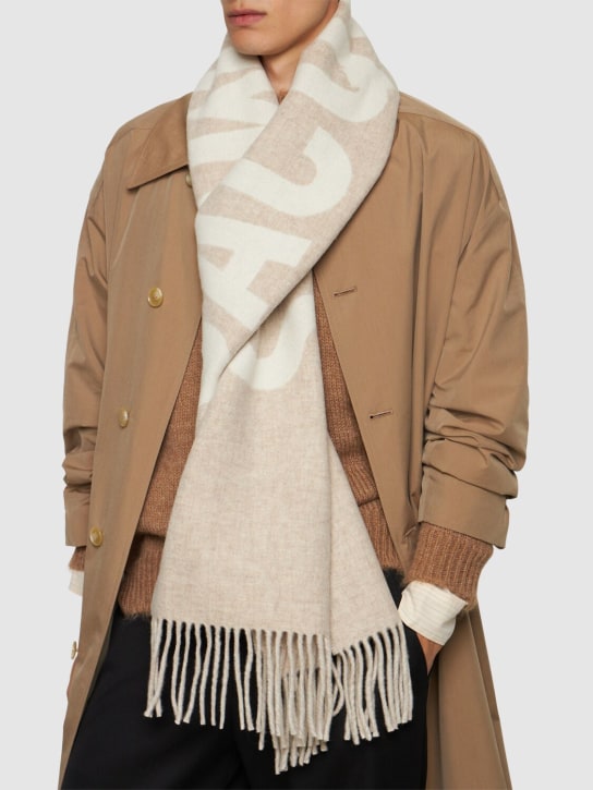 Jacquemus: L'Echarpe Jacquemus wool scarf - Beige - men_2 | Luisa Via Roma