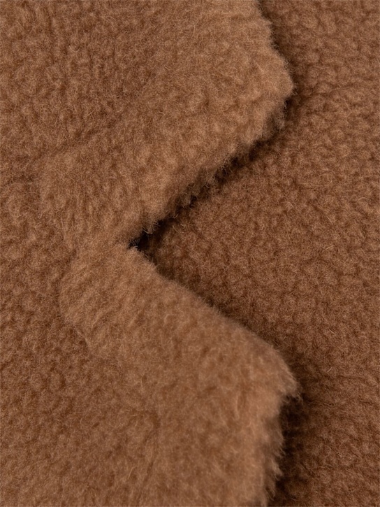 Max Mara: Gardone teddy short coat - Camel - women_5 | Luisa Via Roma