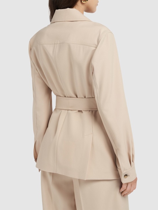 Max Mara: Pulvino gabardine safari jacket - Light Beige - women_2 | Luisa Via Roma