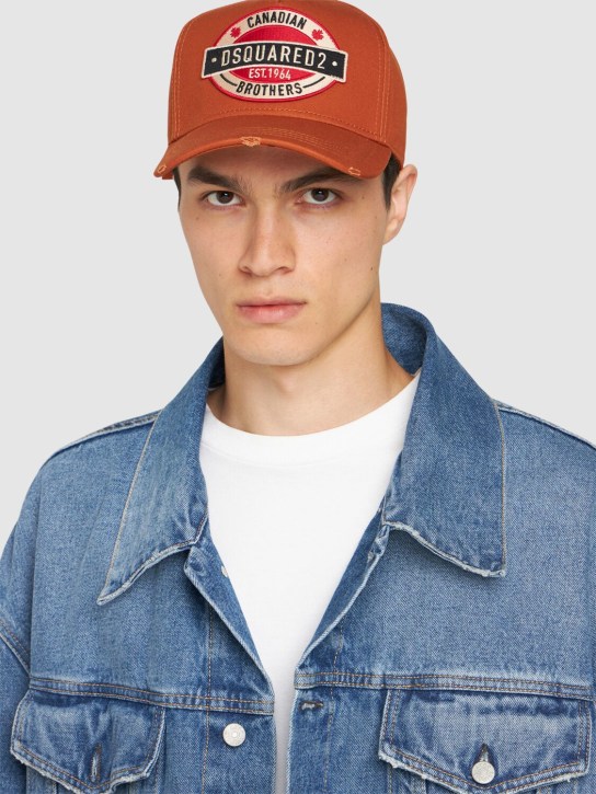 Dsquared2: Casquette en coton Canadian Brothers - men_1 | Luisa Via Roma