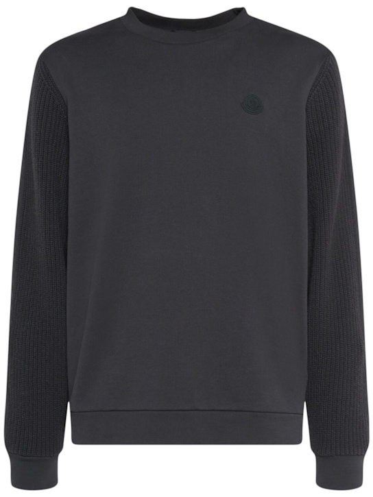 Moncler: Cotton fleece sweatshirt - men_0 | Luisa Via Roma