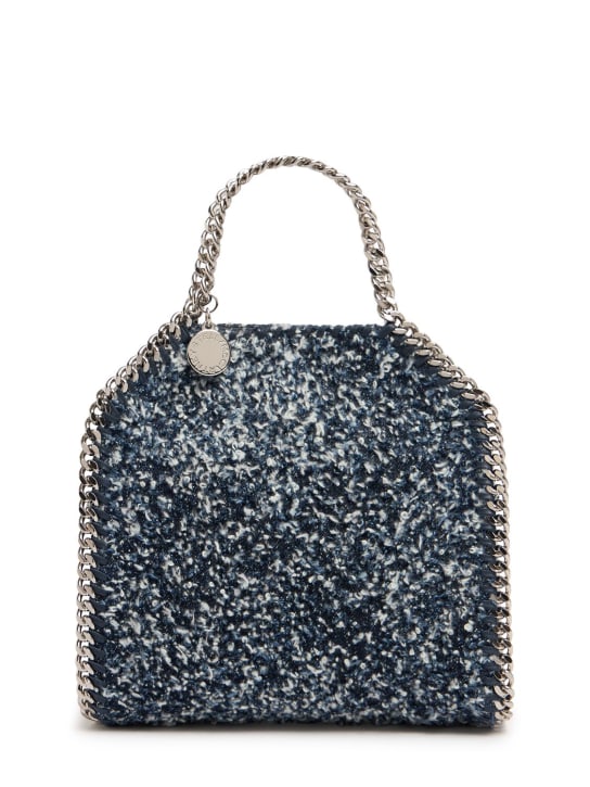 Stella McCartney: Tasche aus Ecodenim-Tweed „Falabella“ - Ink - women_0 | Luisa Via Roma