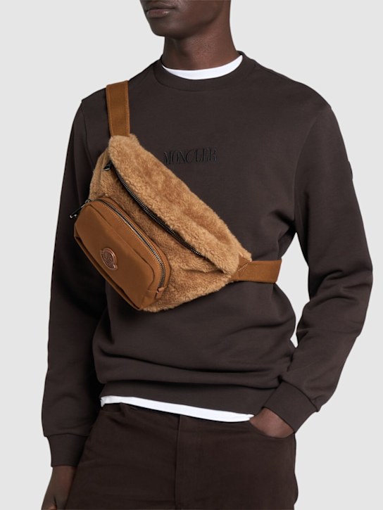 Moncler: Durance monogram synthetic belt bag - men_1 | Luisa Via Roma