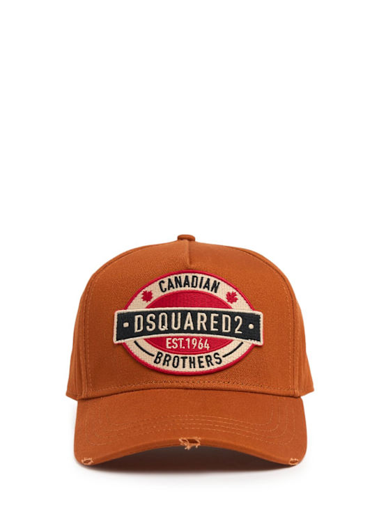Dsquared2: Casquette en coton Canadian Brothers - men_0 | Luisa Via Roma