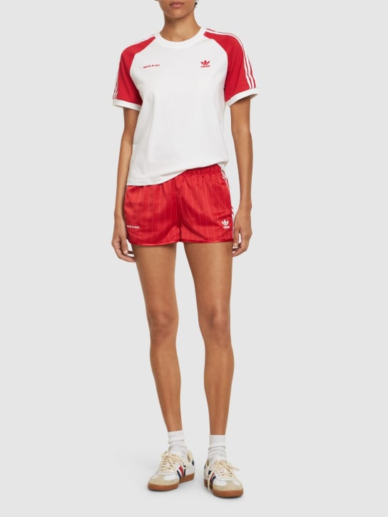 adidas Originals: Sporty & Rich short sleeve t-shirt - White/Red - women_1 | Luisa Via Roma