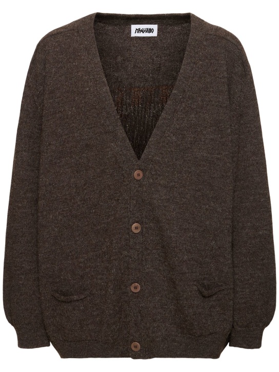 Magliano: Grampa logo wool cardigan - Brown - men_0 | Luisa Via Roma