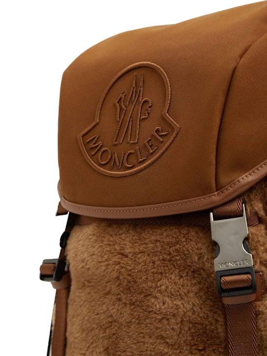 Moncler: Soft virgin wool backpack - men_3 | Luisa Via Roma