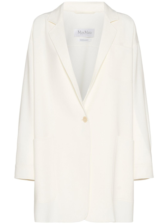 Max Mara: Orlaya oversized wool blend blazer - women_0 | Luisa Via Roma