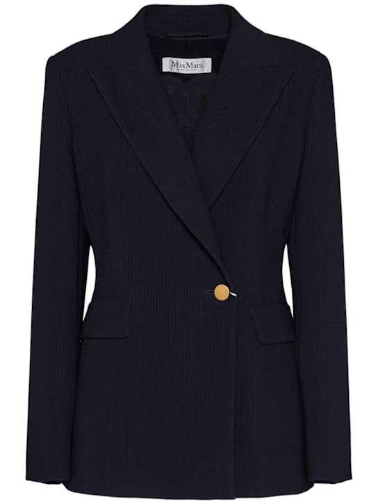 Max Mara: Pagano single breasted wool blend blazer - women_0 | Luisa Via Roma