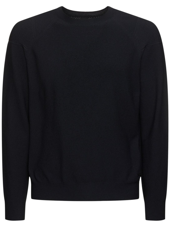 Alphatauri: Fosop crewneck knit sweater - Black - men_0 | Luisa Via Roma