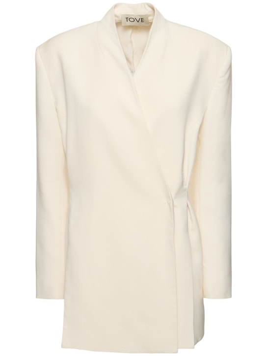 TOVE: Aldar wool blend blazer - Ivory - women_0 | Luisa Via Roma