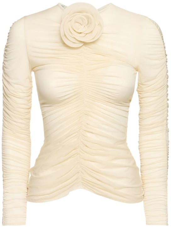 Magda Butrym: Jersey rose draped top - women_0 | Luisa Via Roma
