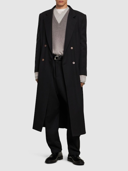 Magliano: Manteau long en laine Dottore - Noir - men_1 | Luisa Via Roma