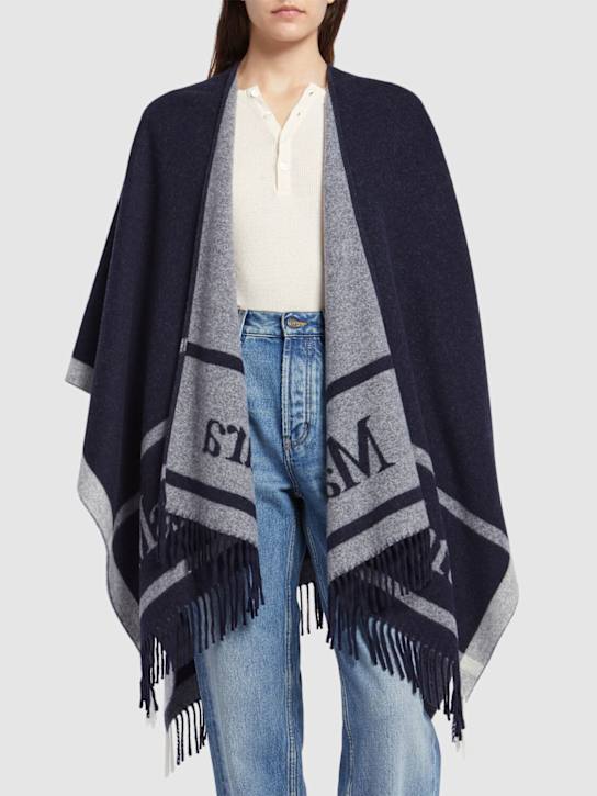 Max Mara: Hilde fringed wool poncho - women_1 | Luisa Via Roma