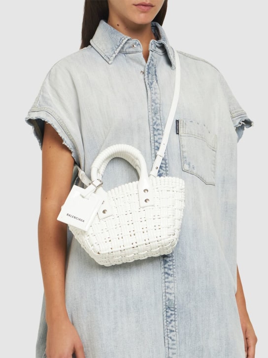 Balenciaga: XXS Bistro basket - Optic White - women_1 | Luisa Via Roma