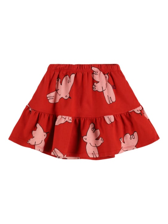 Bobo Choses: Birds print organic cotton skirt - Red - kids-girls_0 | Luisa Via Roma