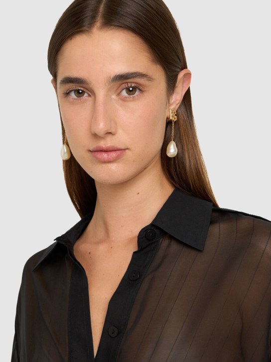 Dolce&Gabbana: DG imitation pearl clip-on earrings - women_1 | Luisa Via Roma