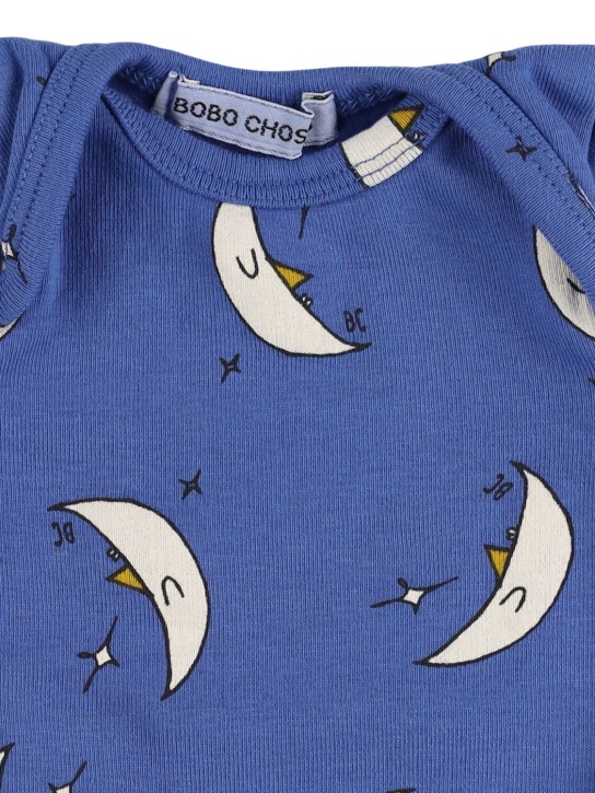 Bobo Choses: Robe en coton biologique imprimé lune - Bleu - kids-boys_1 | Luisa Via Roma