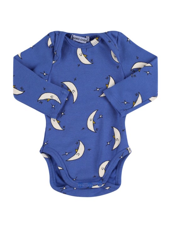 Bobo Choses: Robe en coton biologique imprimé lune - Bleu - kids-boys_0 | Luisa Via Roma