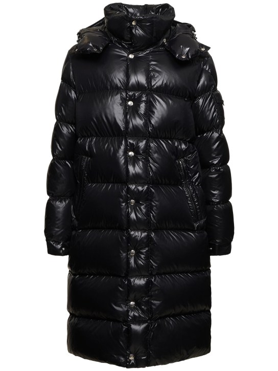 Moncler: Hanoverian long nylon down jacket - men_0 | Luisa Via Roma