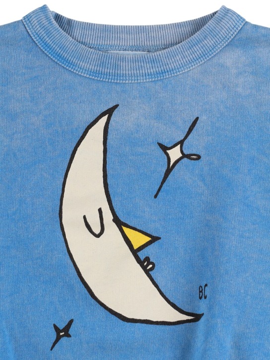 Bobo Choses: Moon print cotton sweatshirt - Light Blue - kids-boys_1 | Luisa Via Roma