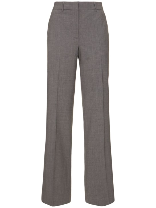 MSGM: Wool blend tailored flared pants - Grey - women_0 | Luisa Via Roma