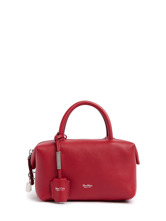 Max Mara: Small Holdall leather top handle bag - women_0 | Luisa Via Roma