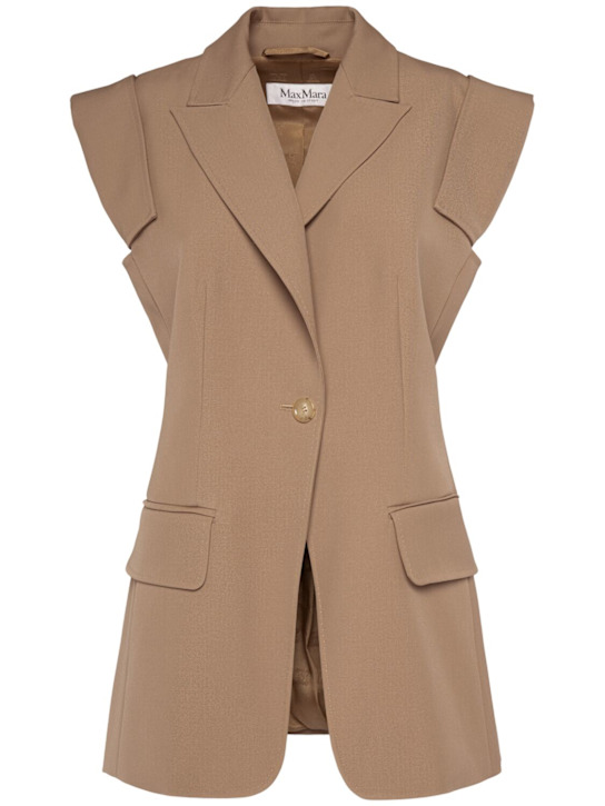 Max Mara: Bergamo gabardine vest - women_0 | Luisa Via Roma