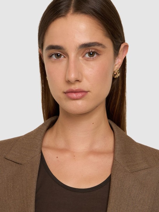 Jimmy Choo: Square metal stud earrings - women_1 | Luisa Via Roma