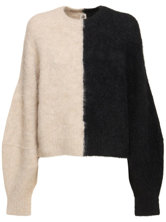 The Garment: Pull-over en maille d’alpaga mélangé Bern - Noir/Beige - women_0 | Luisa Via Roma