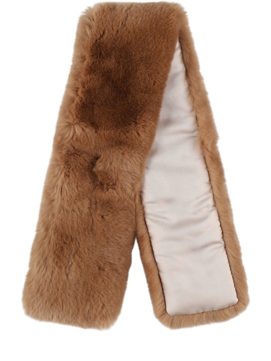 Yves Salomon Enfant: Fur scarf - Beige - kids-girls_0 | Luisa Via Roma