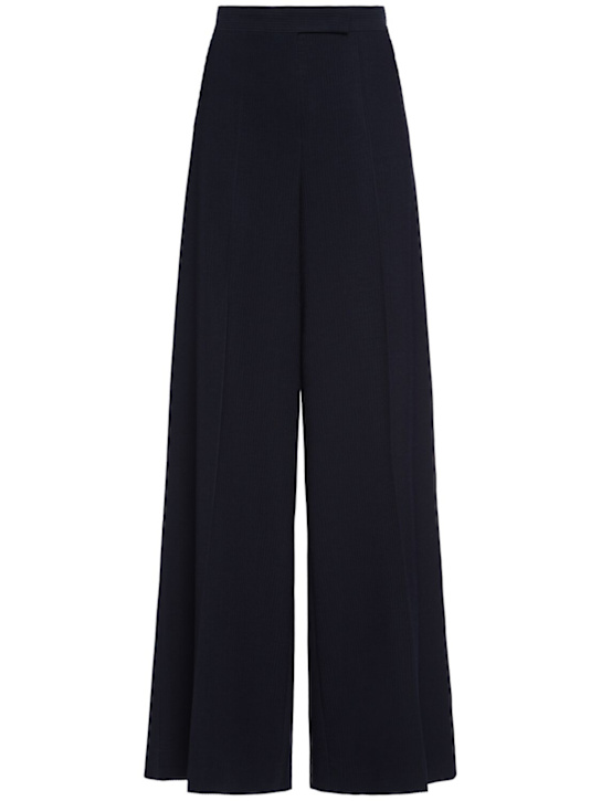Max Mara: Osol wool blend wide pants - Blue - women_0 | Luisa Via Roma
