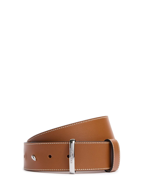 Max Mara: 4cm breiter Ledergürtel „Loop“ - Braun - women_0 | Luisa Via Roma
