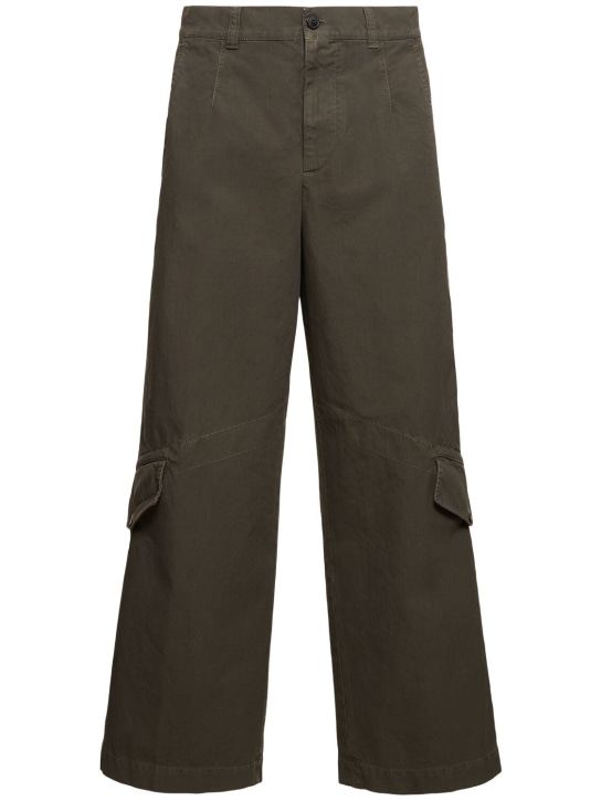 Dries Van Noten: Pantalones de algodón - Gris - men_0 | Luisa Via Roma