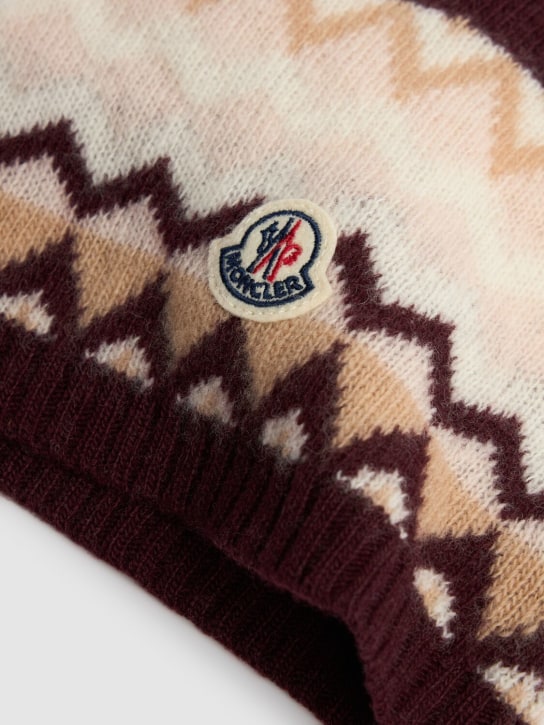 Moncler: Cappello beanie in lana vergine cardata - kids-girls_1 | Luisa Via Roma