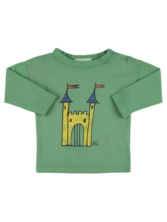 Bobo Choses: Castle print organic cotton t-shirt - Green - kids-boys_0 | Luisa Via Roma