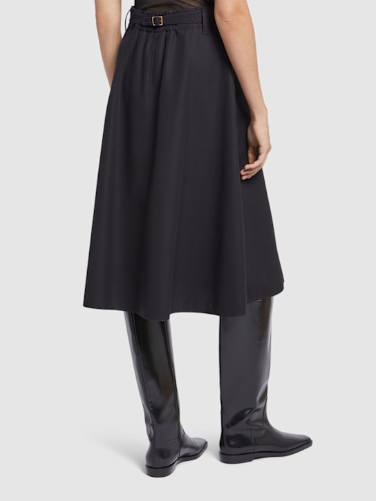 Max Mara: Cennare cotton twill midi skirt - women_2 | Luisa Via Roma