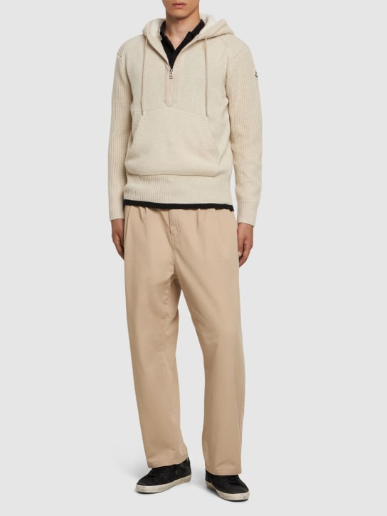 Moncler: Virgin wool & cashmere hoodie sweater - men_1 | Luisa Via Roma
