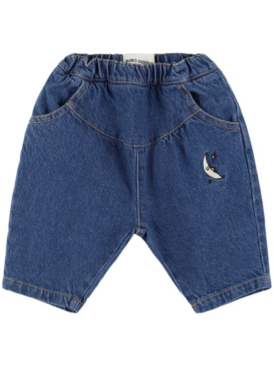 Bobo Choses: Soft cotton denim jeans - Blue - kids-girls_0 | Luisa Via Roma