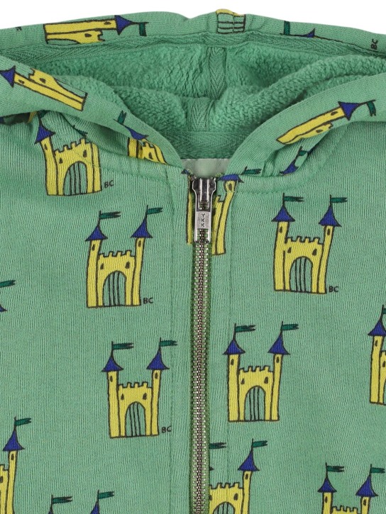 Bobo Choses: Castle print organic cotton sweatshirt - Green - kids-boys_1 | Luisa Via Roma