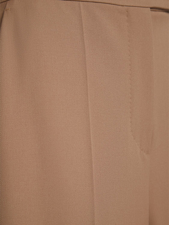 Max Mara: Ninfa gabardine wide pants - Camel - women_4 | Luisa Via Roma